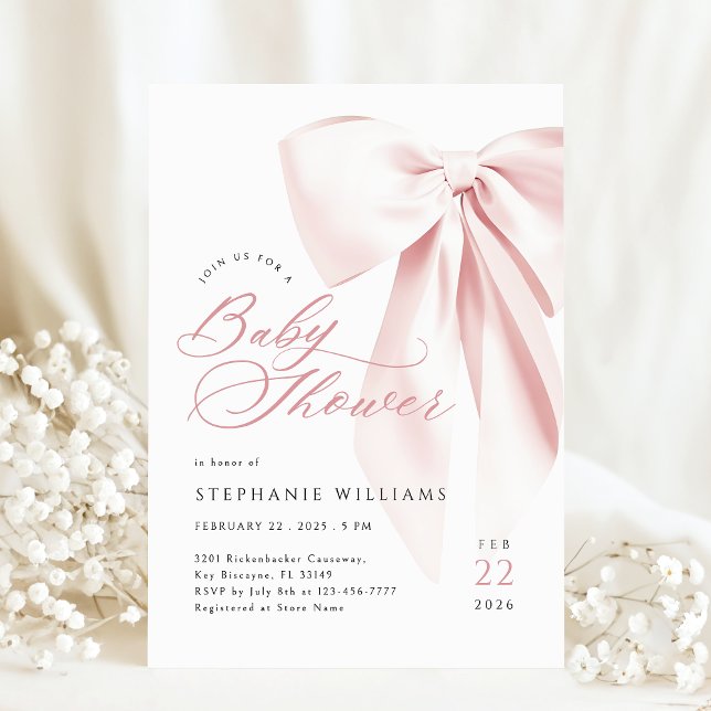 Invitación Guión rosado para Baby Shower (Subido por el creador)