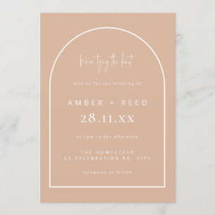 Invitación Guión rosado Rubor Boda de Knot