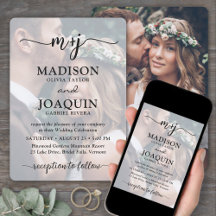 Guión sencillo y elegante Iniciales 2 Boda de foto