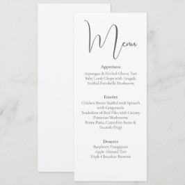Invitación Guión sencillo y elegante, menú de cena Minimalist