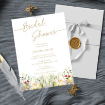 Guión simple en elegante ducha con flores de novia