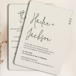 Invitación Guión simple y completo Boda minimalista