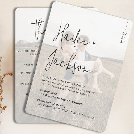 Invitación Guión simple y completo Boda minimalista