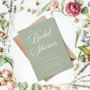 Invitación Guión verde azulado clásico mínimo