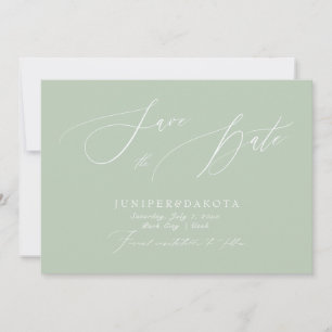 Invitación Guión verde de PixDezines Celadon Guardar la fecha