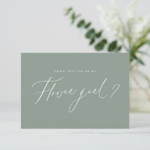 Invitación Guión verde sabio serás mi chica de flores