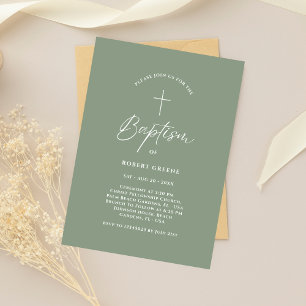 Invitación Guión verde simple guión verde para lactantes baut
