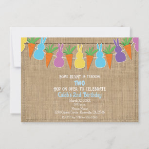 Invitación Guirnalda de conejos de Pascua de colores Fiesta d