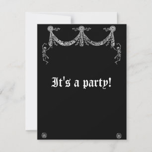 Invitación Guirnalda de Esqueleto Bailando Boda Gótica