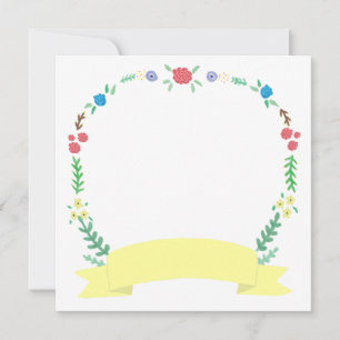 Invitación Guirnalda de flores silvestres con estandarte amar