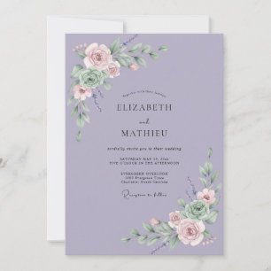Invitación Guirnalda de lavanda floreciendo boda