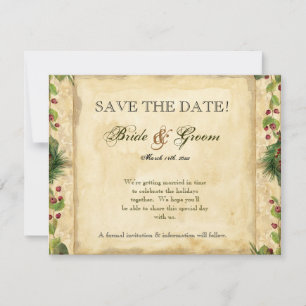 Invitación Guirnalda de Magnolia de Navidad de la Naturaleza