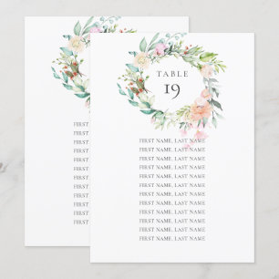 Invitación Guirnalda de rosa silvestre gráfico de asientos nú