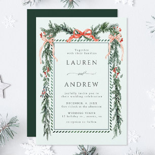 Invitación Guirnalda de Verduras de Invierno Boda Verde Menta