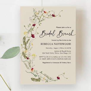 Invitación Guirnalda del Boho de Wildflowers Brunch de novias