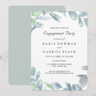Invitación Guirnalda elegante follaje botánico. Parte de comp