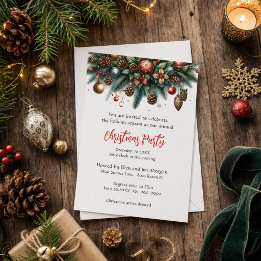 Invitación Guirnalda festiva de Navidad Fiesta navideña  