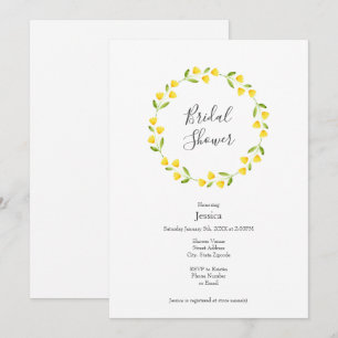 Invitación Guirnalda floral acuarela amarilla 