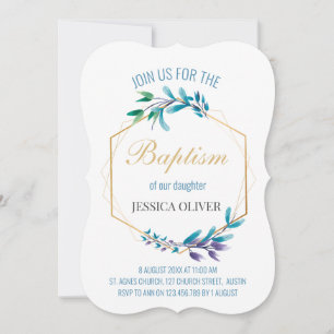 Invitación Guirnalda floral cristiana