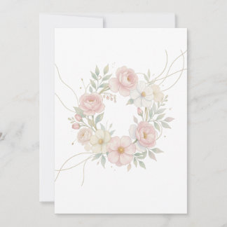 Invitación Guirnalda floral de diseño botánico pastel rosa el