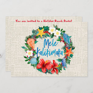 Invitación Guirnalda hawaiana del navidad de Mele Kalikimaka