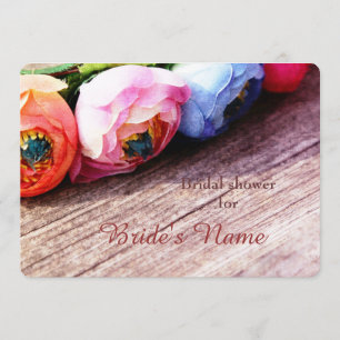 Invitación Guirnalda rústica romántica del ranúnculo del país