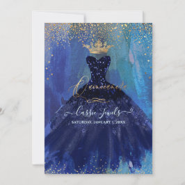 Invitación Guiso de acuarela azul de la marina Verde azulada