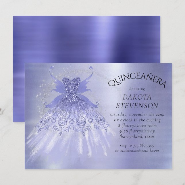 Invitación Guiso de lavanda de ala de hadas | Sheen irlandés  (Anverso / Reverso)