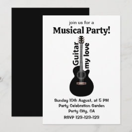 Invitación Guitar mi amor guitarra