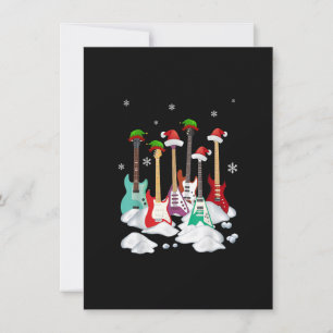 Invitación Guitar Santa Hat Árbol de Navidad Divertido música