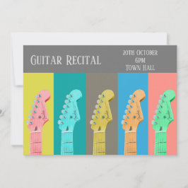 Invitación Guitarra Actuación moderna en tonos pastel