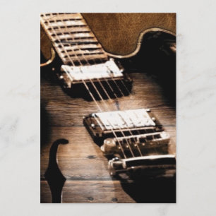 Invitación Guitarra de Música Country Western de Madera de Gr