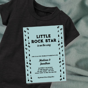 Invitación Guitarra de Rock N Roll Niño Baño de Rock Star