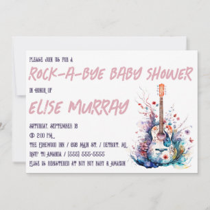 Invitación Guitarra, música, Rock-A-Bye Baby Shower