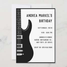 Invitación Guitarra negra