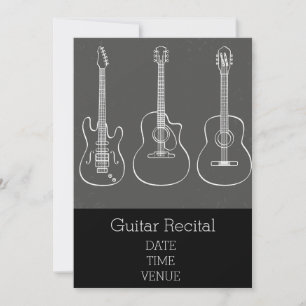 Invitación Guitarra Recital cadera elegante actuación