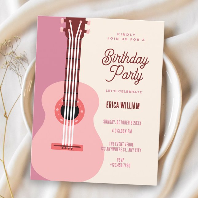 Invitación Guitarra rosa  (Subido por el creador)