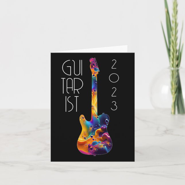 INVITACIÓN GUITARRISTA REGALO DE BANDA DE GUITARRA COLORIDA 2 (Anverso)