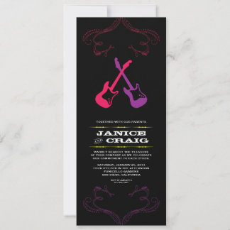 Invitación Guitars del Boda Rock 'n' Roll (Multicolor)
