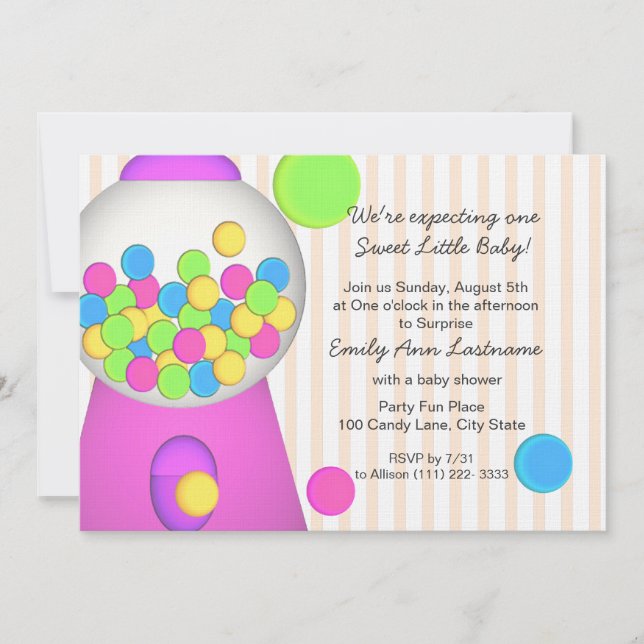 Invitación Gumball Baby Shower (Anverso)