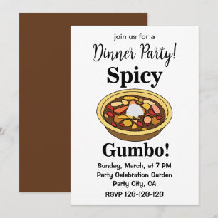Invitación Gumbo Comida Gumbo Picante