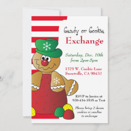 Invitación Gumdrop Gingerbread Cookie & Candy Exchange