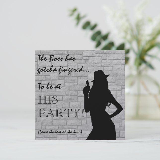 Invitación Gun Moll Silhouette (Anverso de pie)