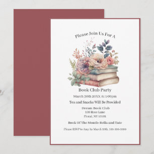 Invitación Gusano de Libros Profesional, Club de Lectura