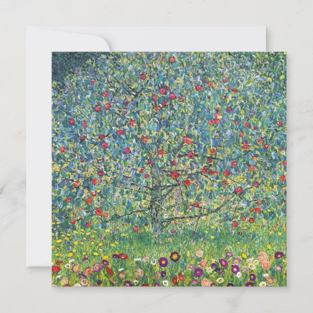 Invitación Gustav Klimt - Árbol de manzanas (Anverso)
