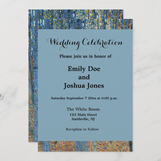 Invitación Gustav Klimt Beech Tree Forest Grove (Anverso / Reverso)