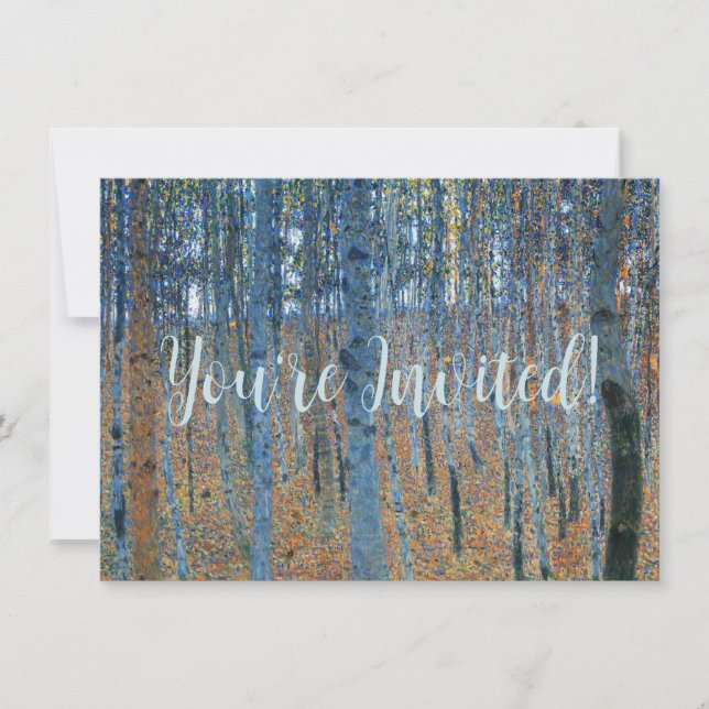 Invitación Gustav Klimt Beech Tree Forest Grove (Anverso)