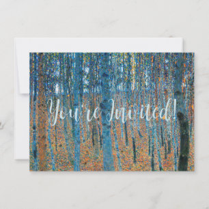 Invitación Gustav Klimt Beech Tree Forest Grove