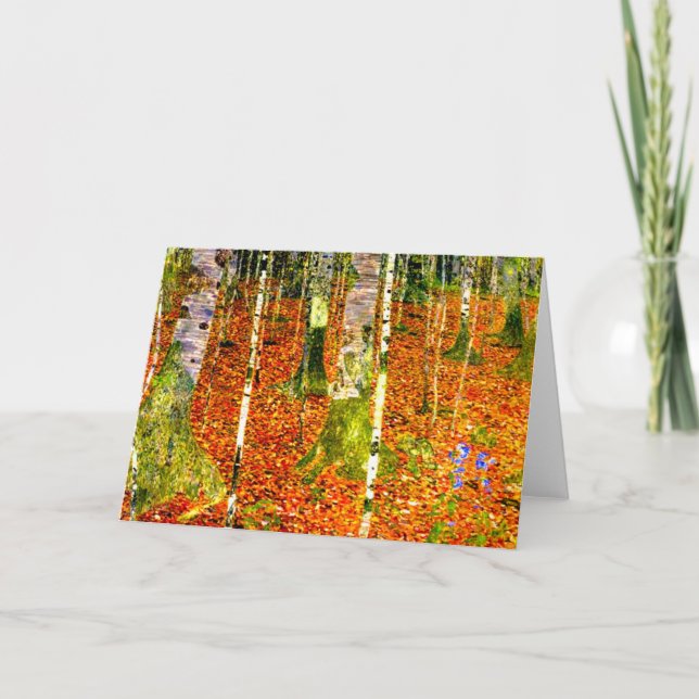 Invitación Gustav Klimt Birch Trees (Anverso)