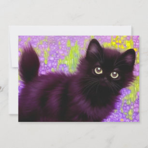 Invitación Gustav Klimt Black Kitten